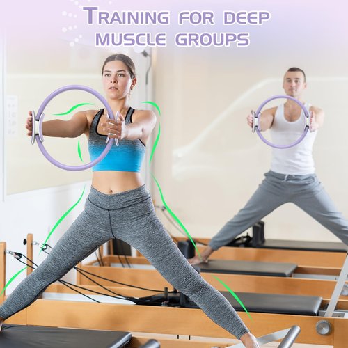 EgoNova Pilates Ring Set: 14-Inch Magic Circle with Dual Padded Handles, Pilates Mini Ball, and Resistance Bands (15, 25, 35 lbs) for Strength, Flexibility, Stability, and Body Toning