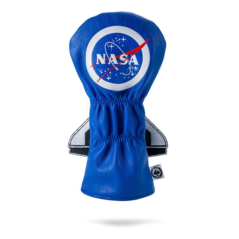 Pins & Aces NASA Head Cover - Premium, Hand-Made Leather Headcover - NASA Space Shuttle, Tour Quality Golf Club Cover - Style and Customize You Golf Bag (Driver)