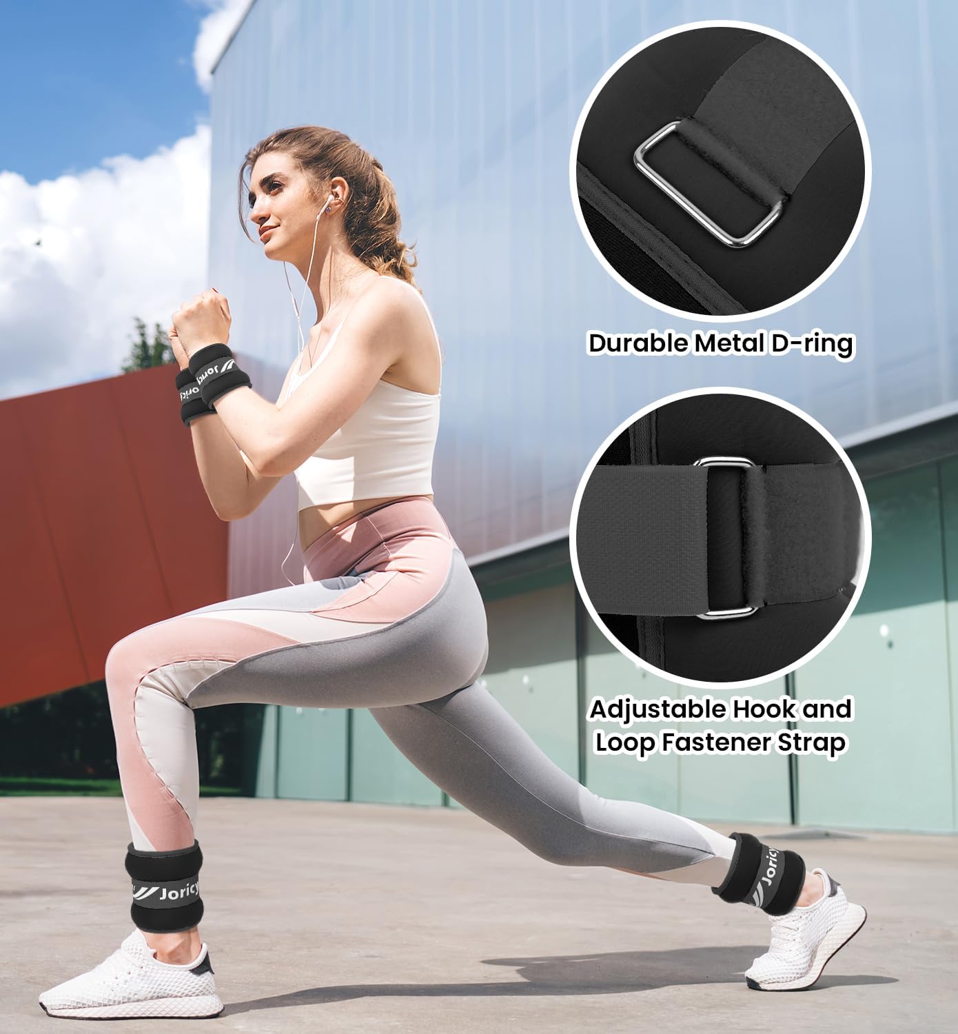 Skiennix Ankle Weights - Adjustable 1-20 LBS for Men & Women | Perfect for Fitness, Running & Therapy