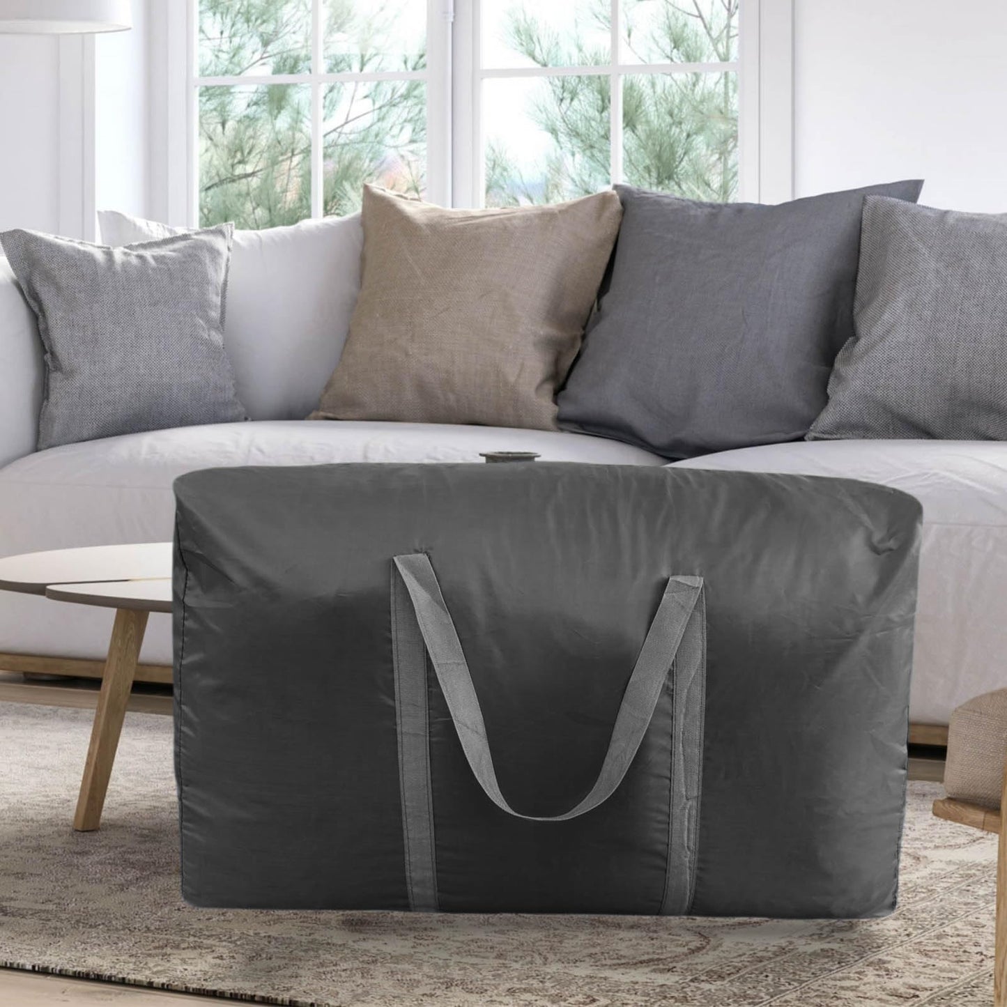 100L Extra Large Storage Bags, Big Moving Bags with Strong Zippers & Carrying Handles, Packing Bags for Moving, Storage, Travel and Camping, Storage Totes For Space Saving (Black, 4 Pack)