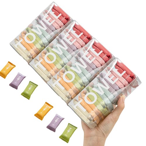 Dzronda Disposable Compressed Towels, Portable Compressed Towel Tablets, 56Pcs Travel Wash Cloth, Thicker Super Absorbent Wash Cloths for Travel, Face Towel Ideal for Outdoor Camping Hiking (56Pcs)