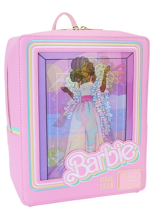Loungefly Barbie 65th Anniv. Doll Box Triple Lenticular Mini Backpack | Barbie Accessories Standard