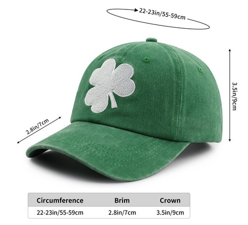 Irish Gifts for Women Men, Green Leaf Luck Irish Hat, St Patricks Day Decorations Baseball Cap, St. Patrick's Day Gifts for Dad Mom Grandpa Grandma