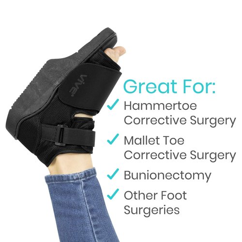 Vive Offloading Post-Op Shoe - Forefront Wedge Boot for Broken Toe Injury - Non Weight Bearing Medical Recovery for Foot Surgery, Hammer Toes, Bunion, Feet Pain - Walking Orthopedic (X-Large)