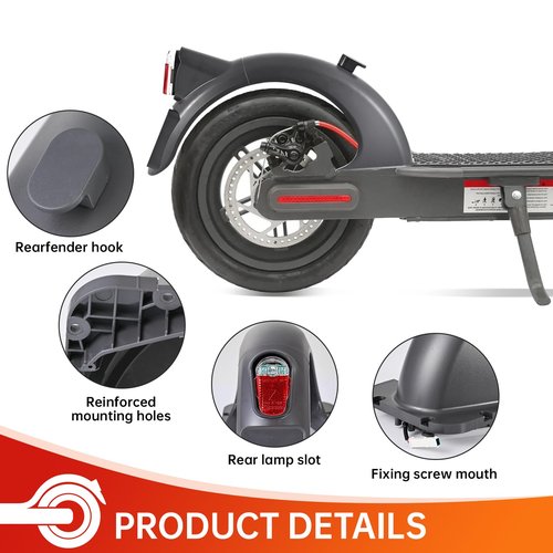 Yungeln Scooter Rear Mudguard with Rear LED Brake Light Rear Compatible with Segway Ninebot Max G30/Max G30 E/G30 LP Electric Scooter