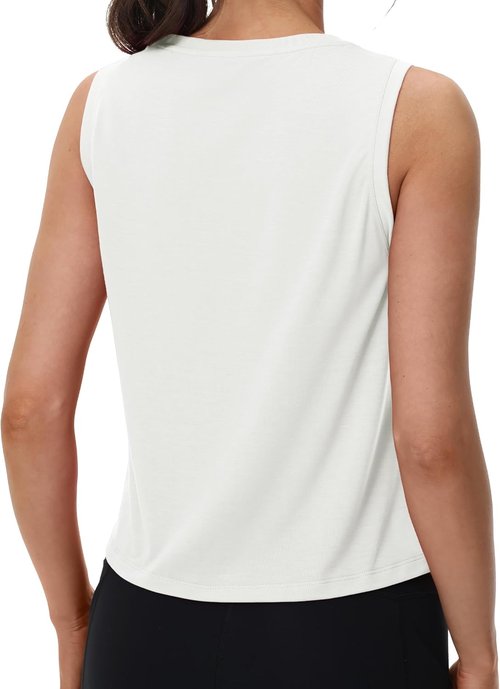 MAGCOMSEN Women's Athletic Crop Tank Top - Quick Dry, Moisture-Wicking for Running & Yoga