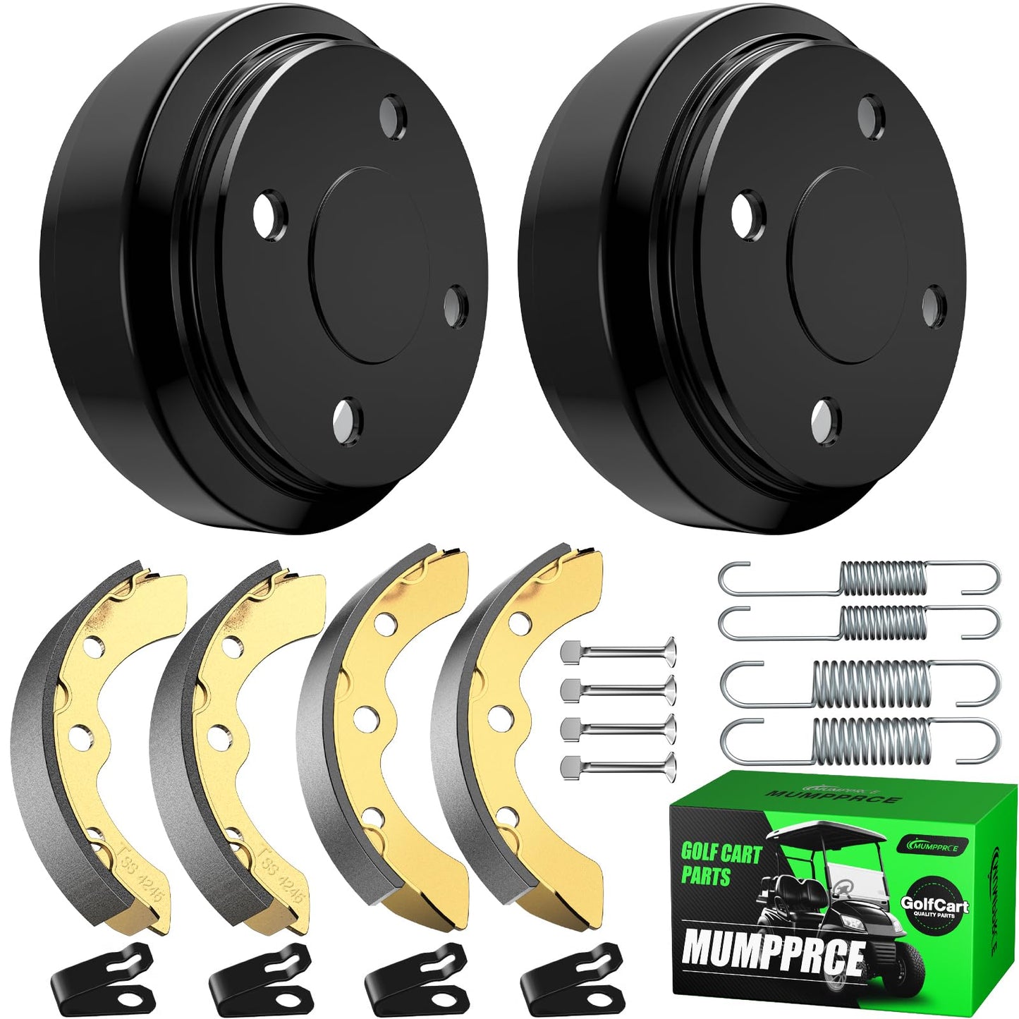 MUMPPRCE Club Car Brake Repair Kits for DS 1995-UP&Precedent 2004-UP, Golf Cart Brake Drum Kit, Club Car Brake Drum/Hubs&Brake Shoes/Pads&Brake Spring Kit, OEM# 101823201 101816301 101791101