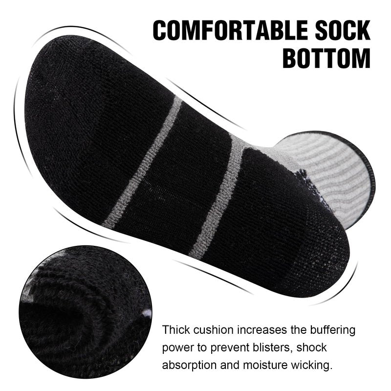 COOVAN Mens Cotton Crew Socks Moisture Wicking Cushioned Athletic Heavy Duty Work Boot Socks 6 Pairs