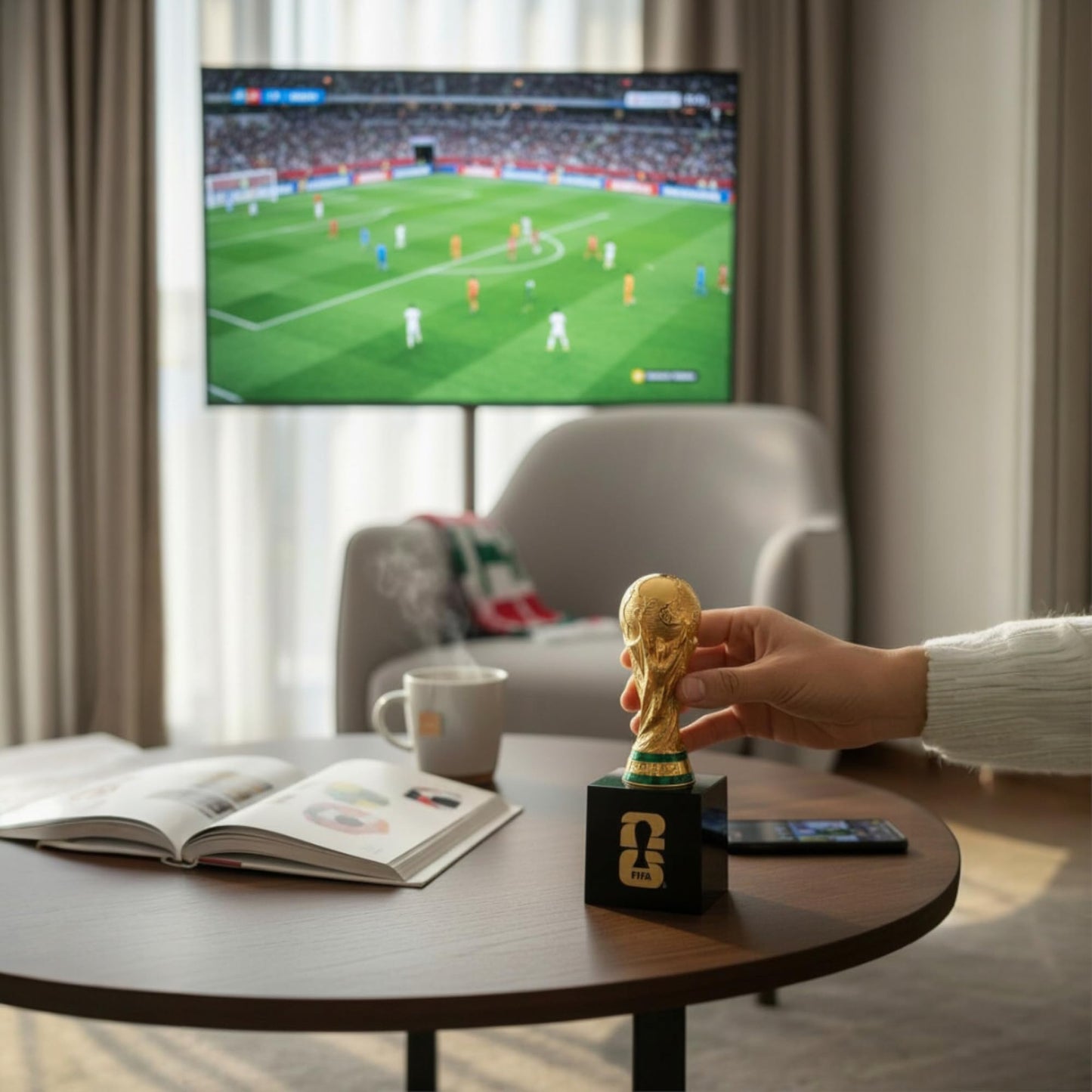 Official FIFA World Cup 2026 Edition - 5.9 Inch 3D Trophy w Acrylic Base -Timeless Collector’s Item Heavy Premium Zinc Alloy - FIFA World Cup Trophy Replica Perfect for Man Cave or Fútbol Memorabilia