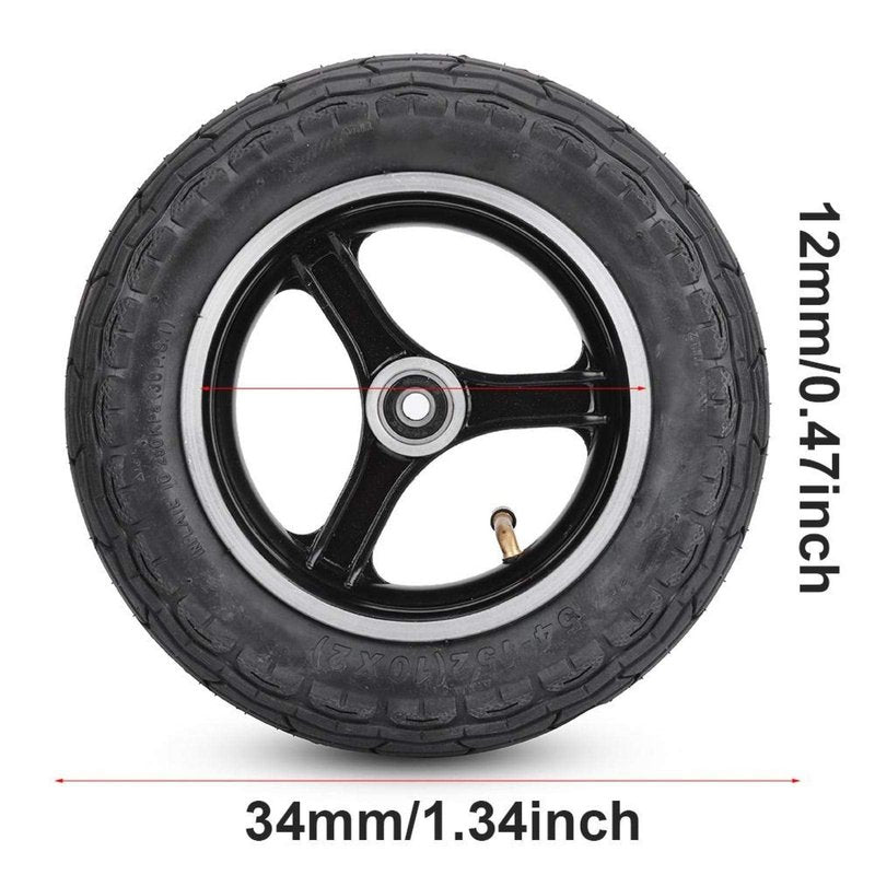 Alomejor 10 inch scooter tire, rubber aluminum alloy wheel replacement for commuters urban riders electric scooter travel city commuting