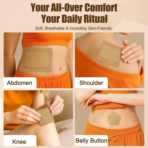 Nest Timber Castor Oil Pack Wrap (40 Count, 4 Sizes) – Leak-Proof Cotton Patches for Belly, Joints & Body Care – Self-Adhesive, Skin-Friendly & Breathable