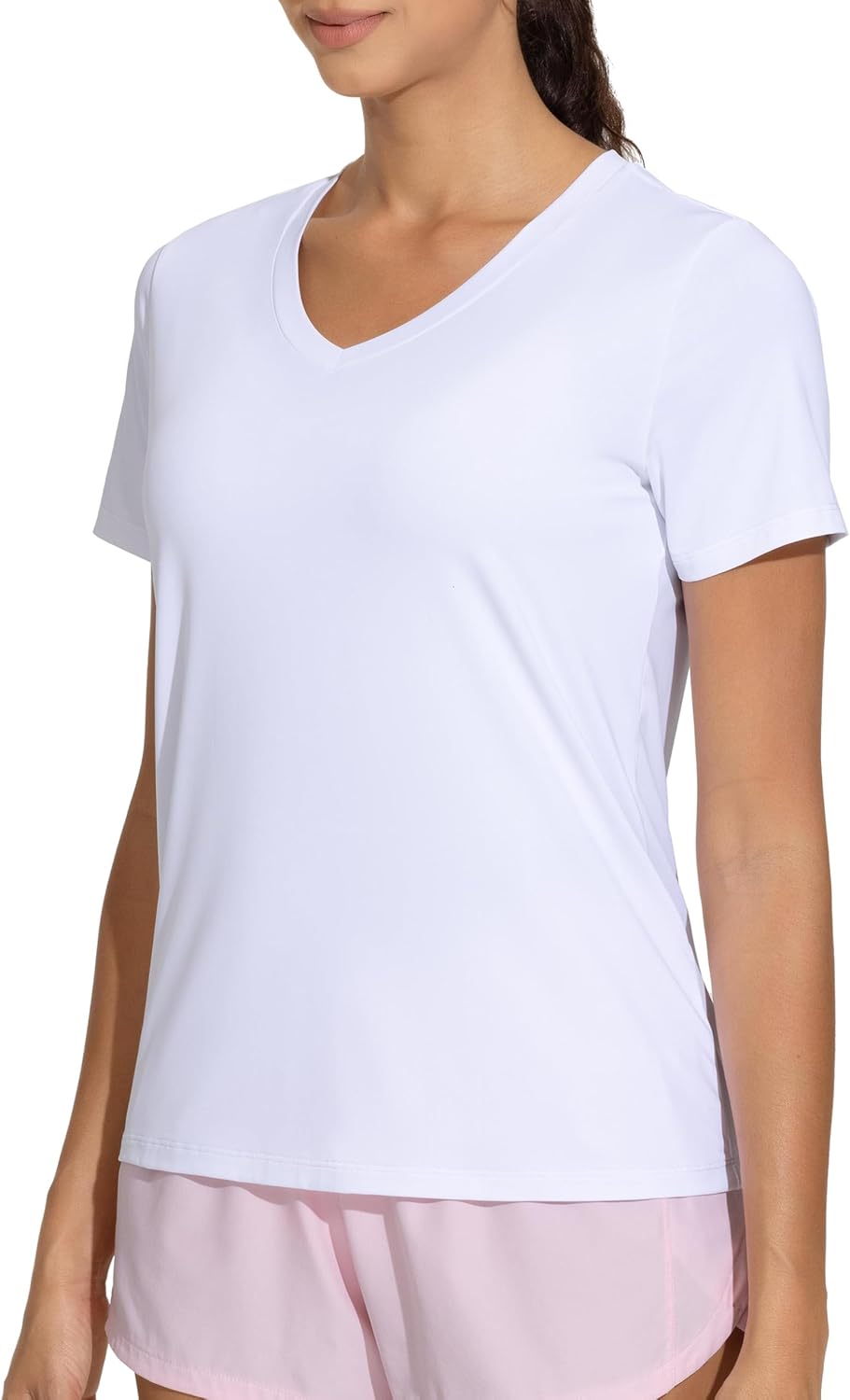 The Gym People Women's V-Neck Workout Shirts - Breathable Short Sleeve Yoga Tees | Athletic Fit