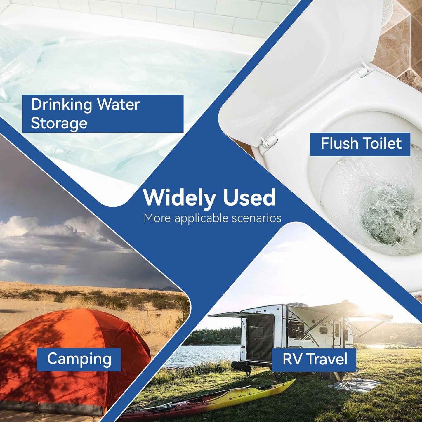 Emergency Drinking Water Storage 45 Gallon, Food-Grade Bathtub Bladder, BPA-Free, Ideal for Emergency Water Bank, Camping, RV Traveling, Hurricane, Storm & Disaster Preparedness Supplies