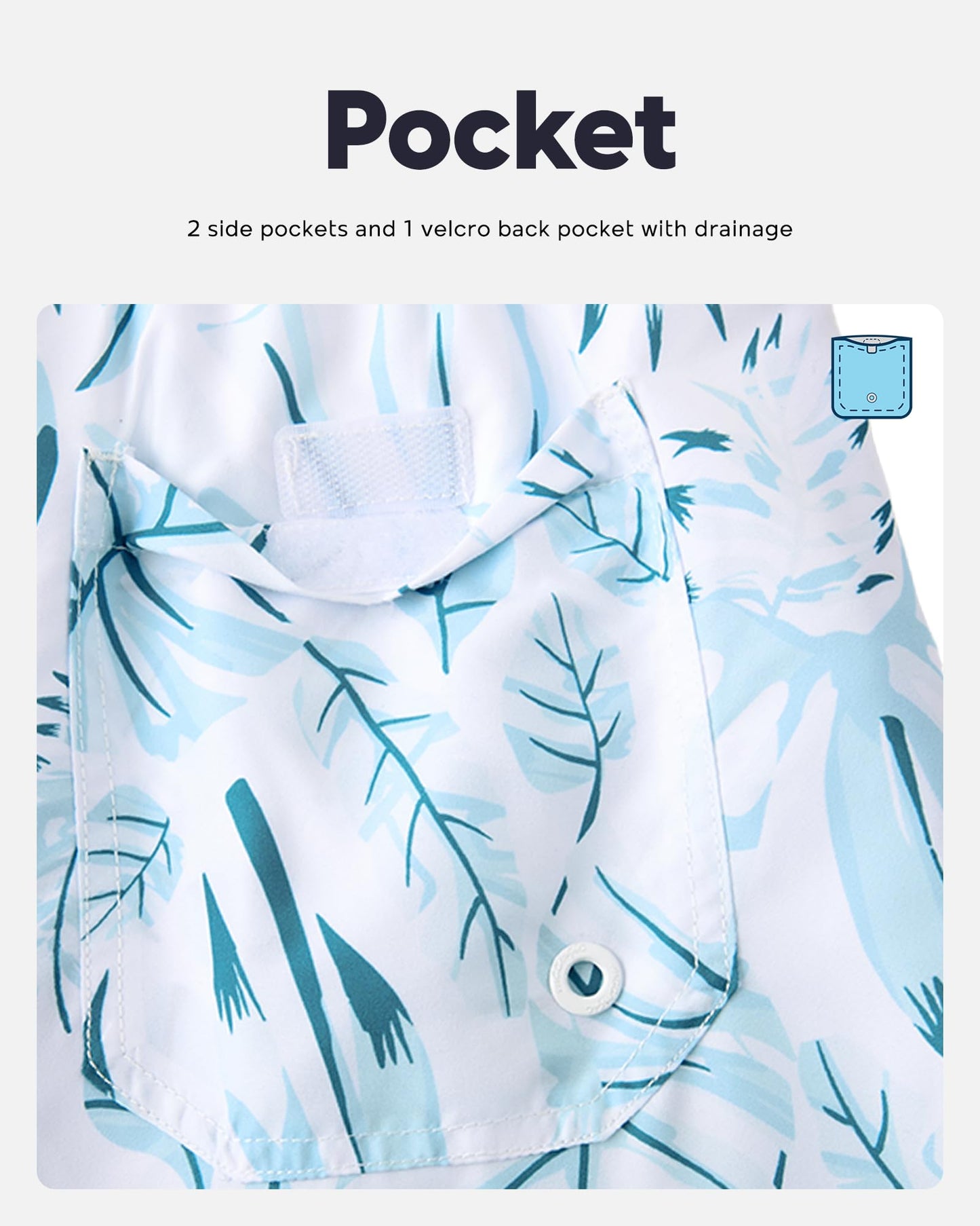 maamgic Mens Swim Trunks Quick Dry Swim Shorts with Mesh Lining Funny Swimwear Bathing Suits 7inch Veined Leaves Blue X-Large