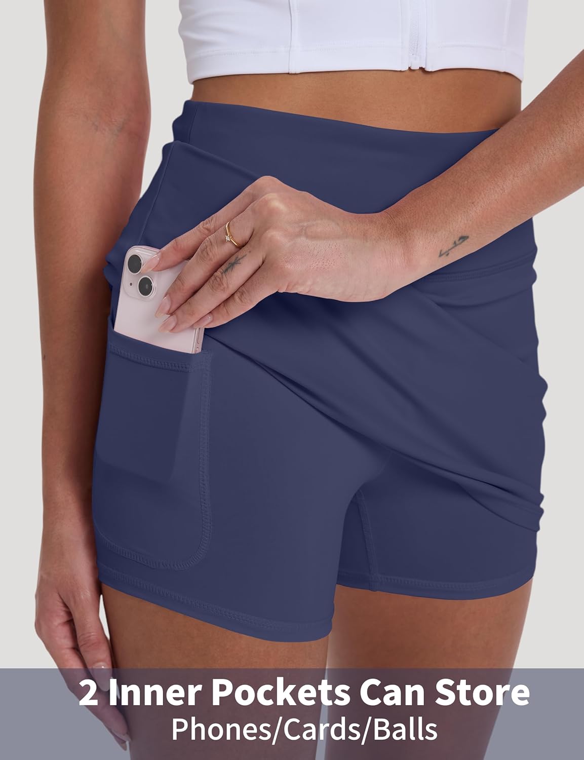 Skiennix Women's Golf Skirt - High Waisted Tennis Skorts with Shorts & Pockets for Active Wear