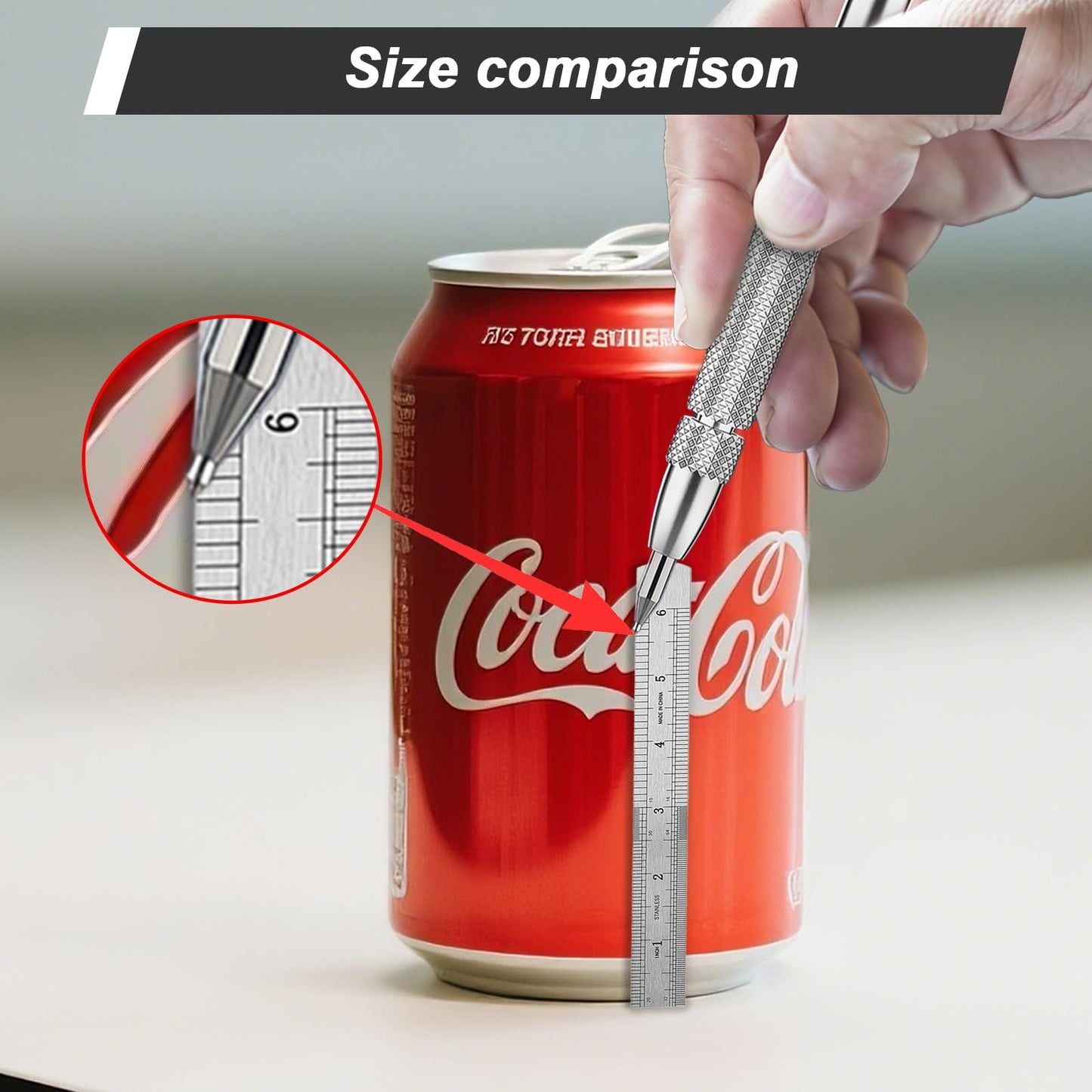 Ywmoml Tungsten Carbide Scriber Set for Metalworking - 5 Pens with 20 Tips & 6-Inch Ruler, Magnetic Knurled Engraving Tool for Steel/Glass/Ceramics, Welding Scribe Kit