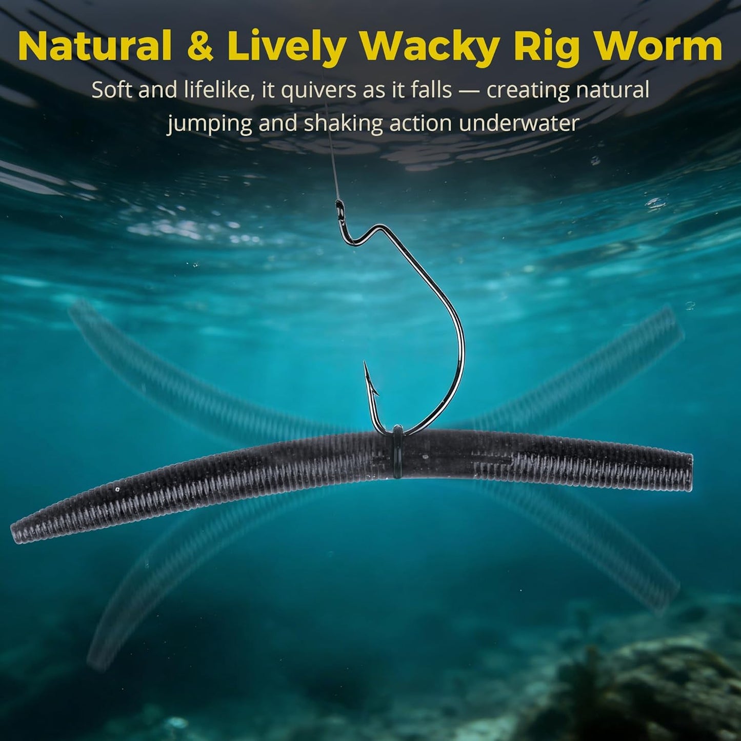 Senko Worms Kit - 4"/5" Soft Plastic Fishing Lures with Salt Impregnation for Bass Fishing - 30/50/78/100 Pcs
