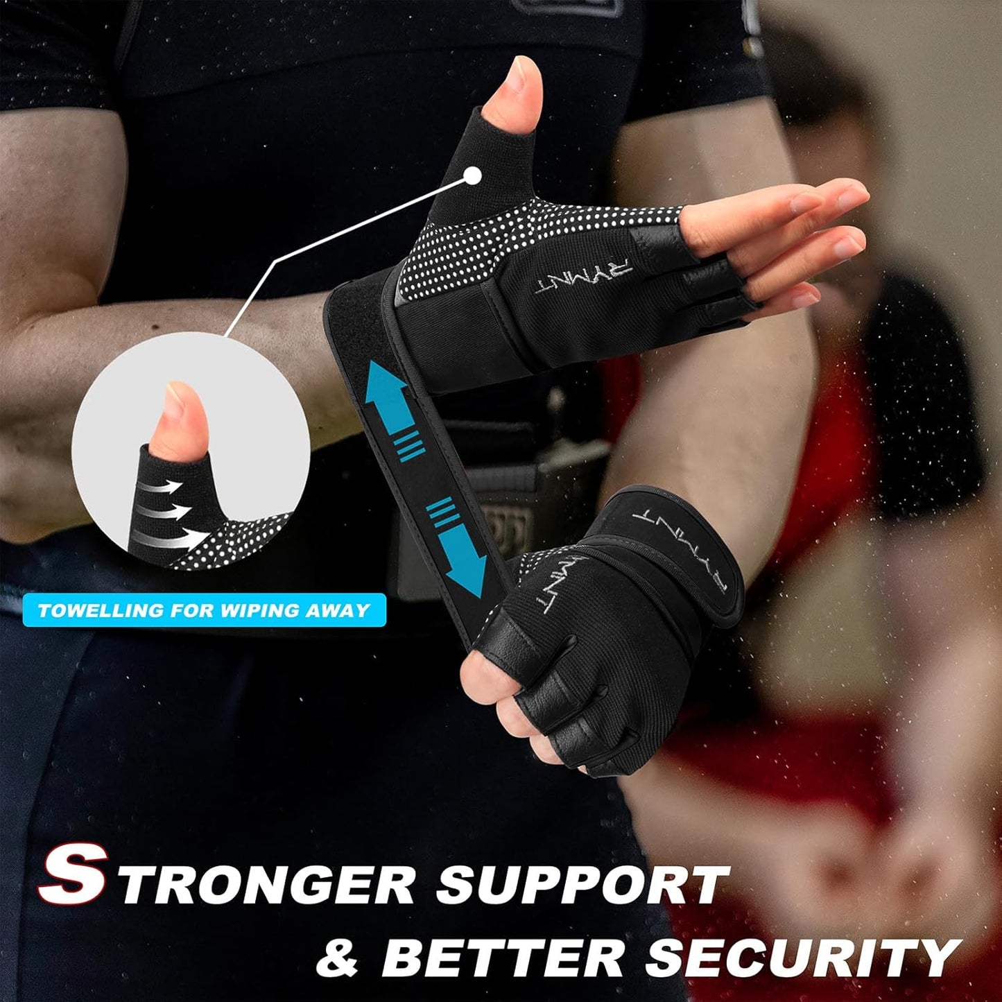 Skiennix Workout Gloves - Wrist Wrap Support & Full Palm Protection for Weightlifting | Unisex Fitness Gear