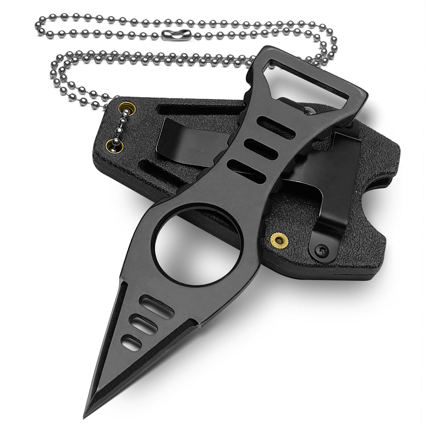 LIUGEYI Neck Knife with Sheath and Necklace, 4.4'' Small EDC Fixed Blade Knives for Men, Outdoor, Survival, Camping Gear