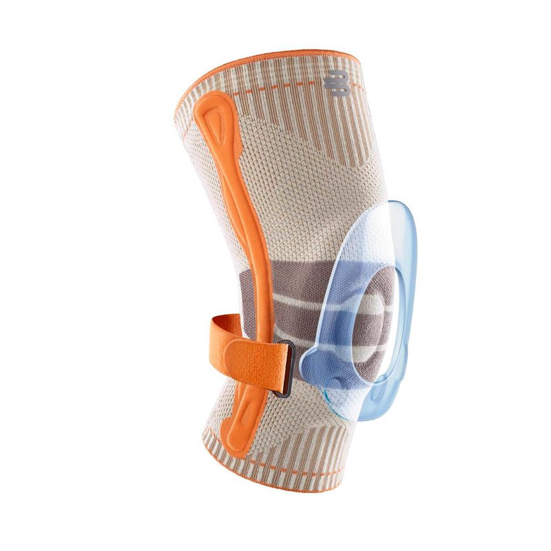 Bauerfeind Outdoor Knee Support, Unisex Knee Brace for Hiking, Walking, and Running, Sandstone-Orange, M