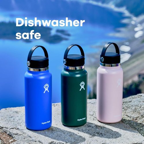Hydro Flask Water Bottle - Insulated Stainless Steel | Wide Mouth Flex Lid, Leakproof, 32 Oz