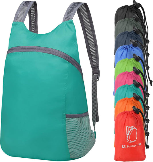 Skiennix 20L Ultra Lightweight Hiking Daypack - Foldable Travel Backpack for Camping | Lake Blue