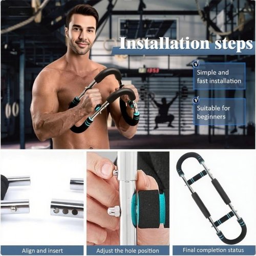 Twister Arm Trainer, Adjustable(60-110) Power Twister Bar, Gorilla bar for chest workout, Portable Detachable Upper Body Fitness Machine for Home & Gym