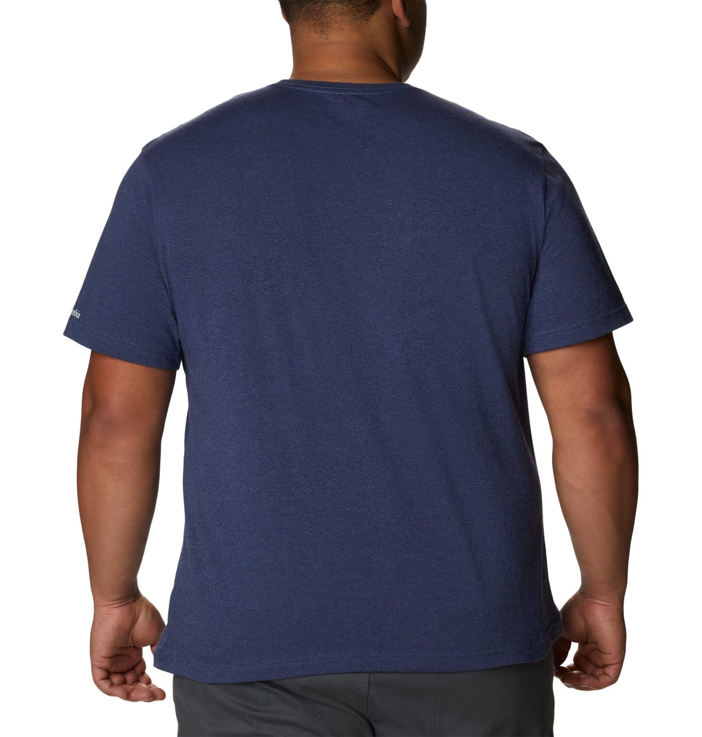 Columbia Men's Thistletown Hills Graphic Short Sleeve, Dark Mountain Heather/Hikers Graphic, 4X Big