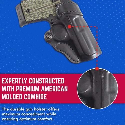 Desantis Criss-Cross Gun Holster, Versatile Concealed Carry Holster, Fits SIG P938, Kimber Micro 9, and Springfield 911 9MM, Unisex Cross-Draw Carry Holster, Right-Hand Draw, Black