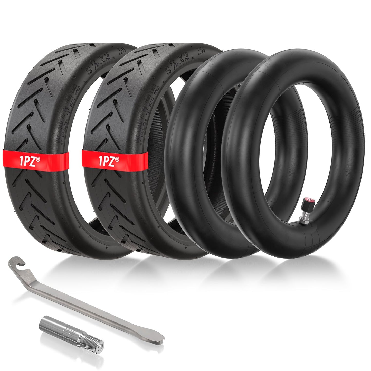 1PZ 8.5 Tire Tube 8.5 x 2 Scooter Replacement Tires for Gotrax Gxl V2 Xiaomi M365 Razor Electric Scooter, 8 1/2x2 Thicker Pneumatic Scooter Replacement Wheels
