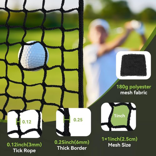 Golf Net, Golf Practice nets for Backyard 10x20ft Driving Real Golf Balls Nylon Netting, Golf Netting for Garage Swing Training, Heavy Duty Golf Hitting Net