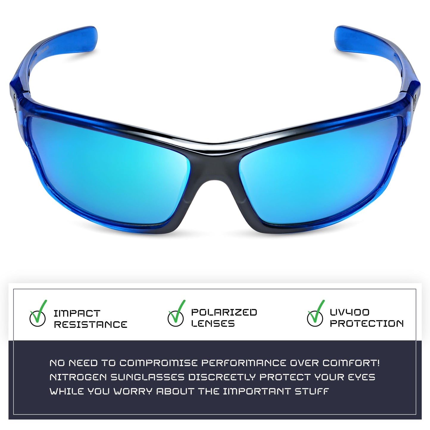 Nitrogen Polarized Wrap Around Sport Sunglasses for Men Women UV400 Driving Fishing Running Sun Glasses