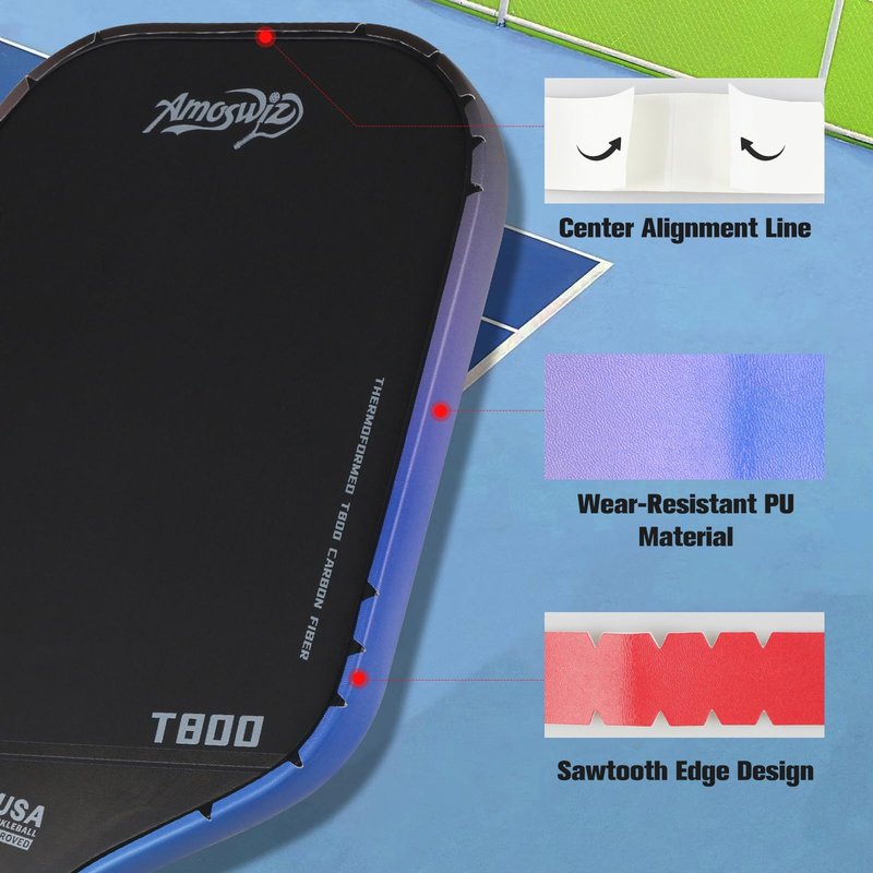 Amoswiz Pickleball Edge Guard Tape, Pickleball Protection Tapes 3 Pcs, Red to Black to Blue Gradiant Edge Tape, 26MM Width, No Wrinkling Edge Guard for 13MM & 16MM & 20MM Thicknesse Paddles
