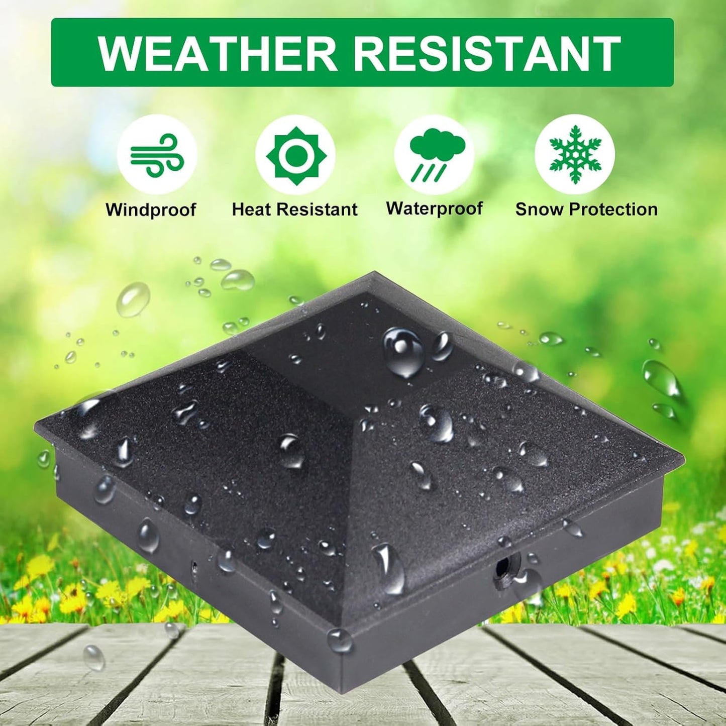 4x4 (3.5inx3.5in) Fence Post Caps, Deck Post Plastic Caps with Screws, Keep Post from Cracking and Rotting, for Outdoor Post Caps Cover, Fence Wood Post, Decking, Corridors, Waterproof (12 Pack)