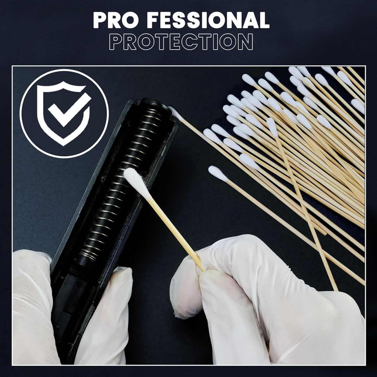 PINGMIC Gun Cleaning Kit - 1200/800/600PCS with Pointed Swabs & Lint-Free Patches | Fits Most Calibers