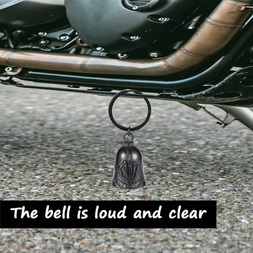 Bell for Motorcycle - Motorcycle Men Bell, Helps You Drive Away Mechanical Problems and Bad Luck On Your Journey (Black) (Black)