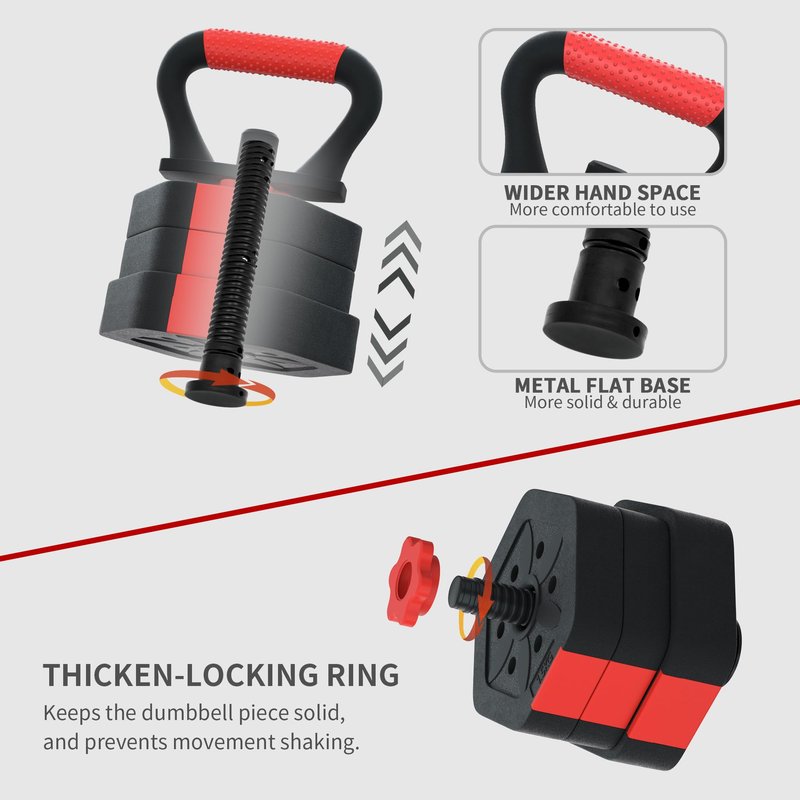 VIVITORY Dumbbell Sets Adjustable Weights, Free Weights with Connector, Non-Rolling Adjustable Dumbbell Set, Barbell for Home Gym, Hexagon, Cement Mixture