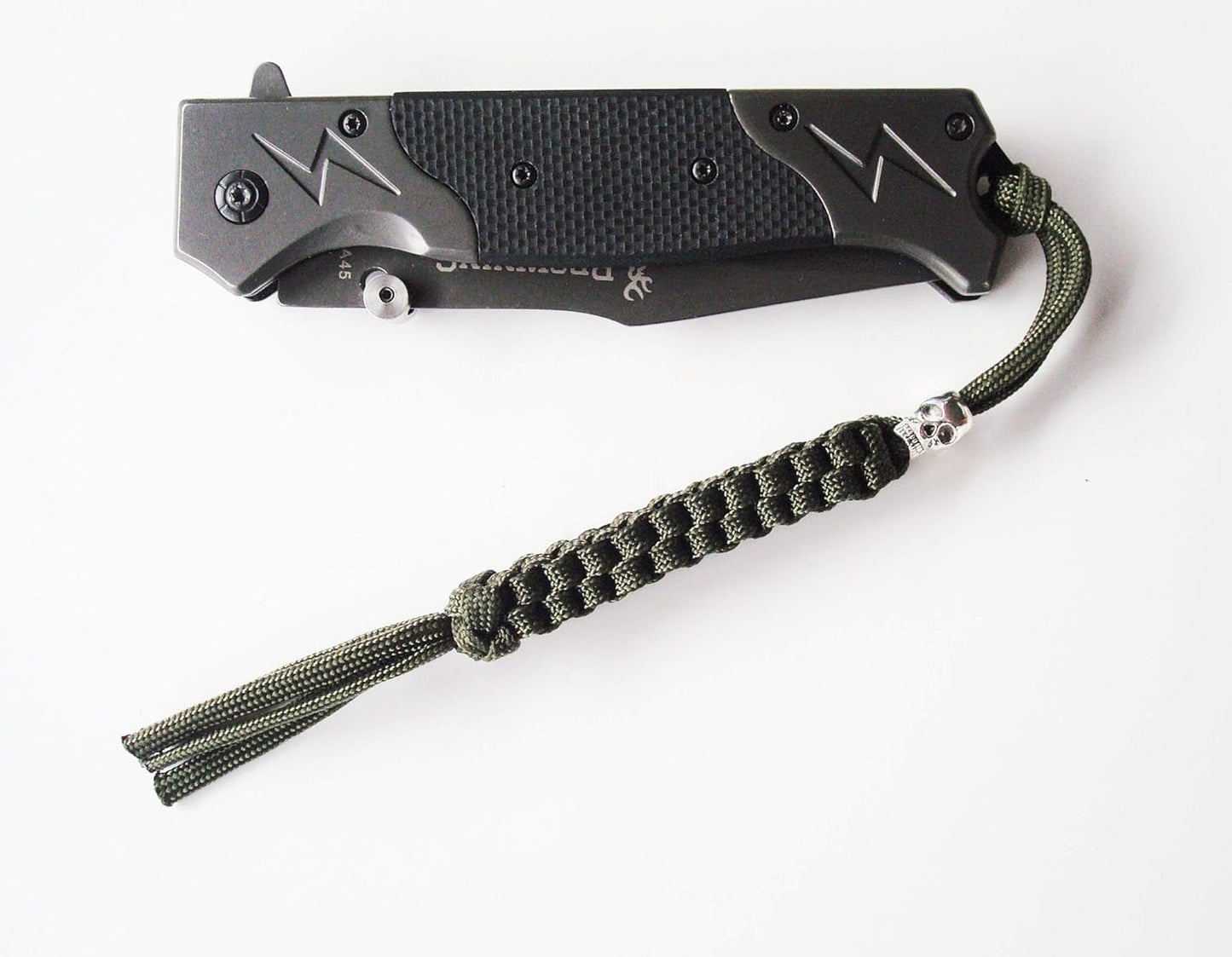 Skiennix Paracord Knife Lanyard - Handcrafted Alloy Skull Beads | 3-Piece Outdoor Gear Set
