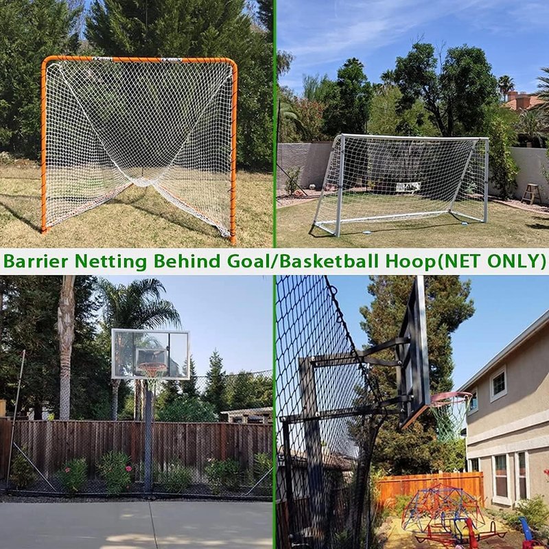 Wiseek 10'x40' Baseball Softball Backstop Nets, Heavy Duty Sports Netting Barrier Net #18 Nylon Baseball Netting Black Net