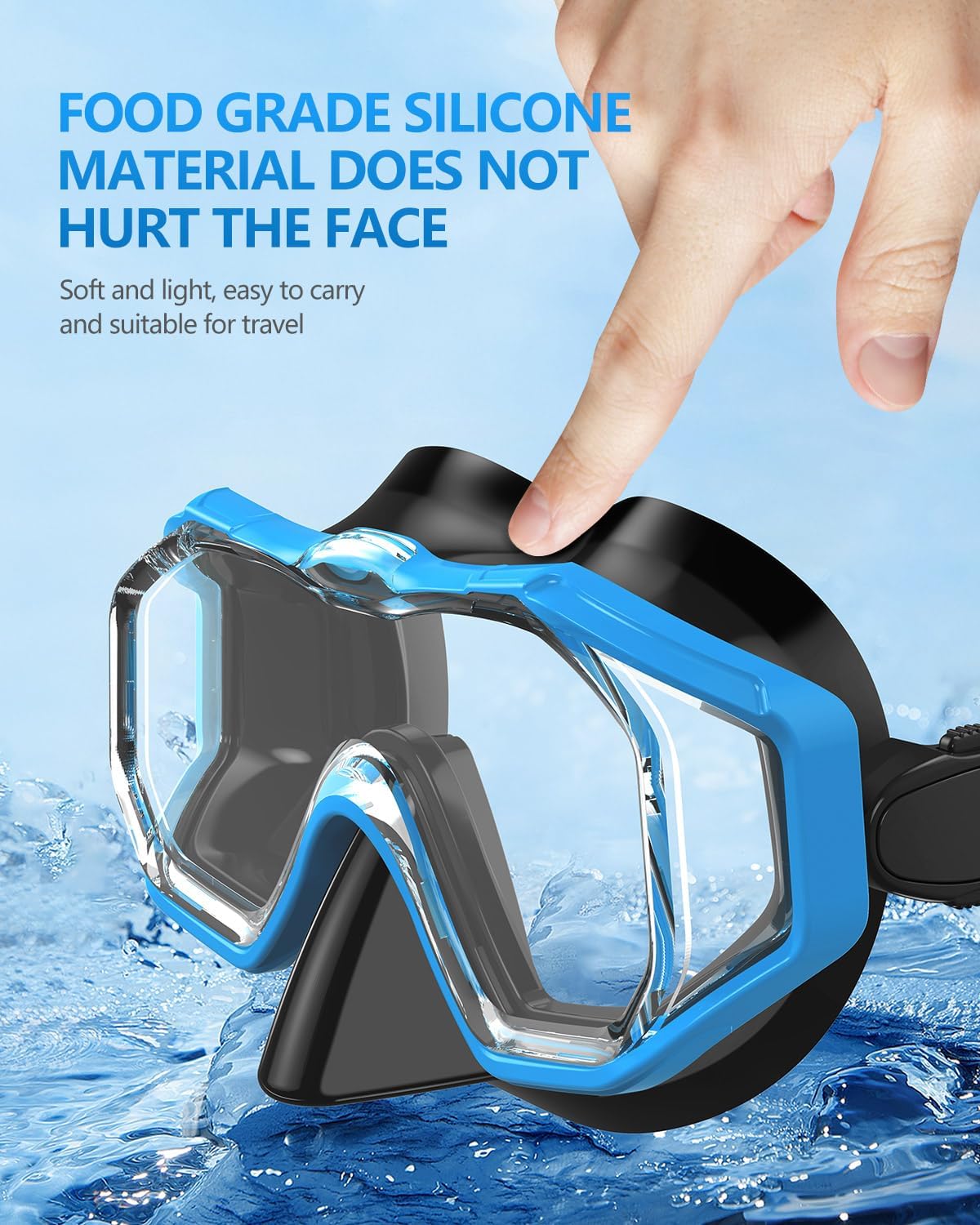 WSTOO Swim Goggles - Anti-Fog Mask with Nose Cover for Adults | Youth & Adult Sizes Available