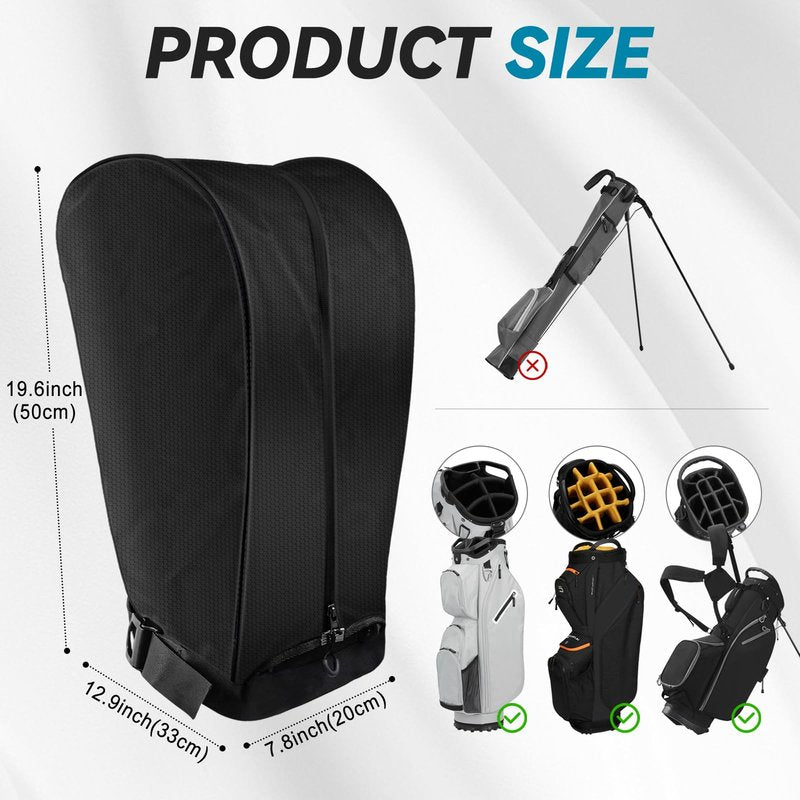 RVRAYS Golf Bag Rain Cover, Golf Club Protector, Waterproof Rain and Dust Covers, Easy Access Adjustable Golf Bag Rain Hood Cover,Garage Storage Honeycomb Rainproof Material