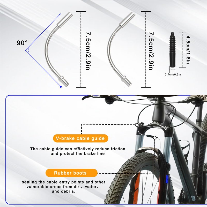 Stainless Steel Wire Cutter Bike Brake and Shifter Derailleur Cable Housing Kit, Universal Standard Bicycle Transmission Line with Bike Cable End Caps for MTB Mountain Road Bikes Repair, Professional