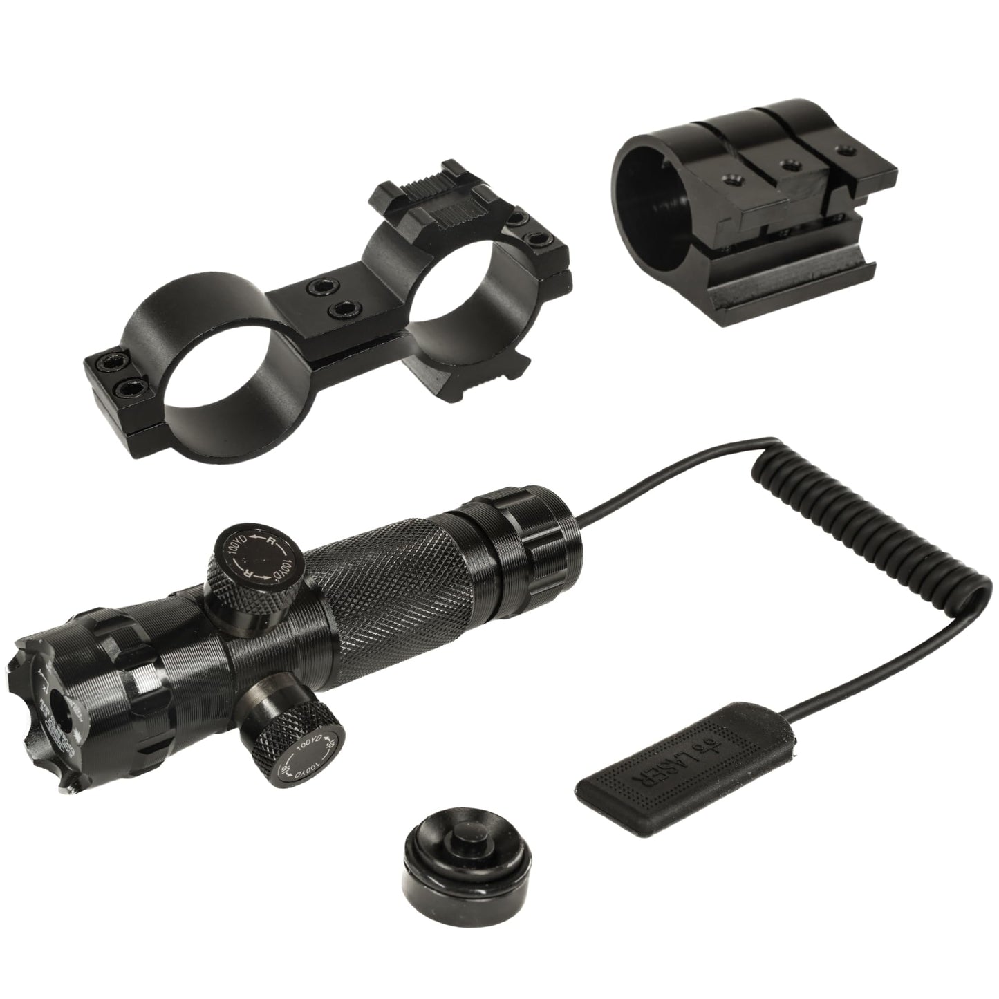 MIGHTY TACTICAL Crossbow Green Optic Sight - 5mw, Class 3A, Remote Switch - Picatinny/Weaver Mount Included - Perfect for Hunting & Bowfishing