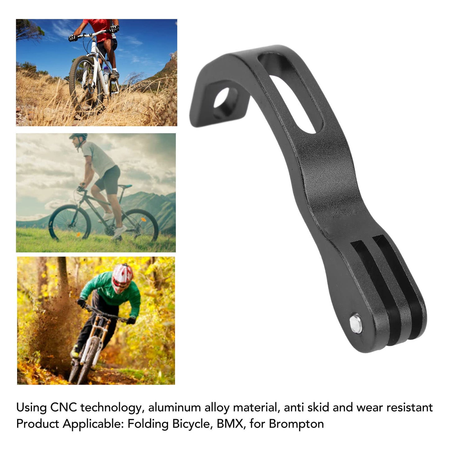 LED Headlight Clamp Cycling Light Holder Handlebar Light Mount Bicycle Torch Holder Front Light Bracket Cycling Lamp Bracket for Folding Bike(Black)