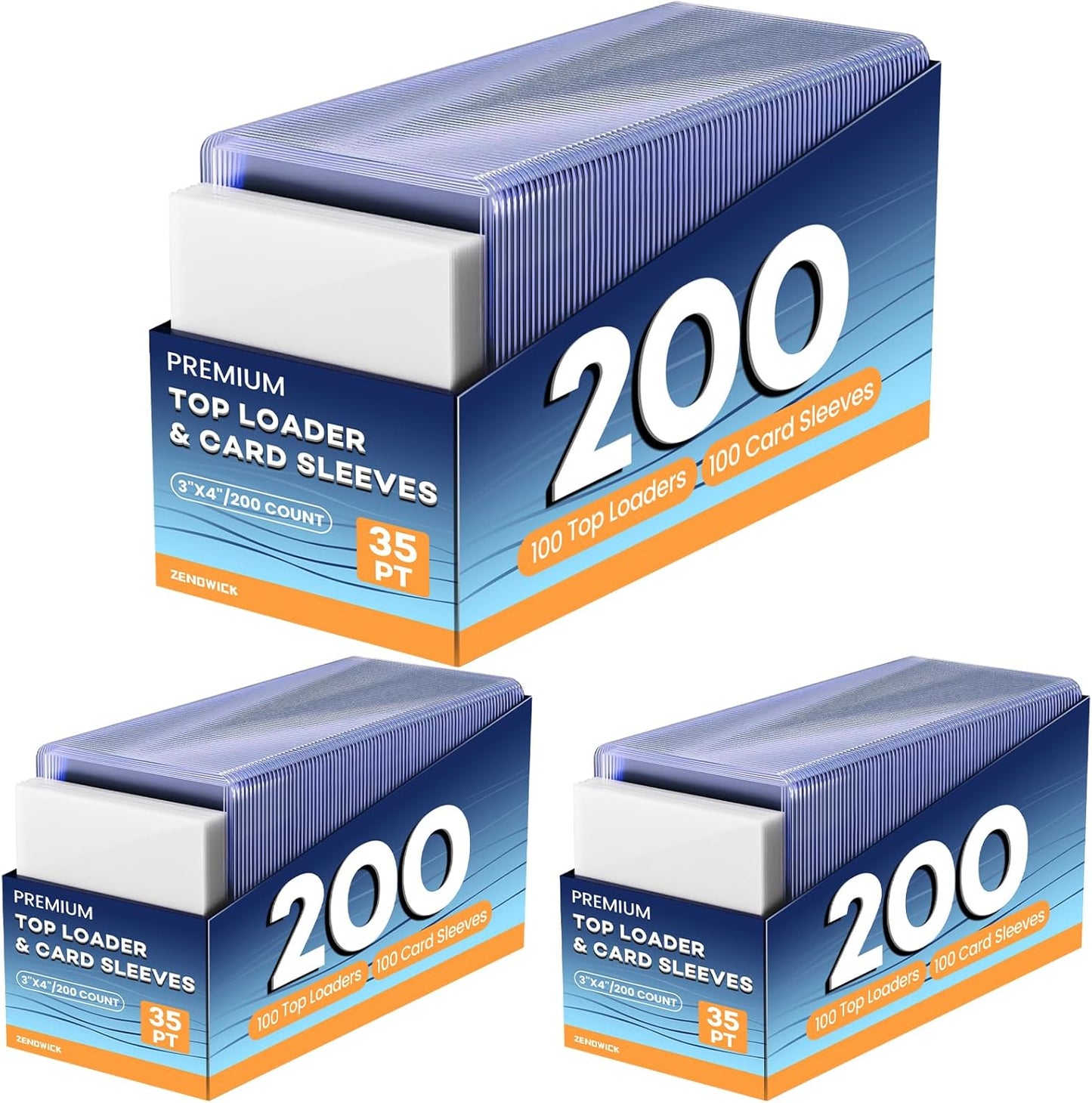 Skiennix 600 Card Sleeves - Hard Plastic Toploaders with 300 Penny Sleeves | 3" x 4" Baseball & Trading Card Protectors