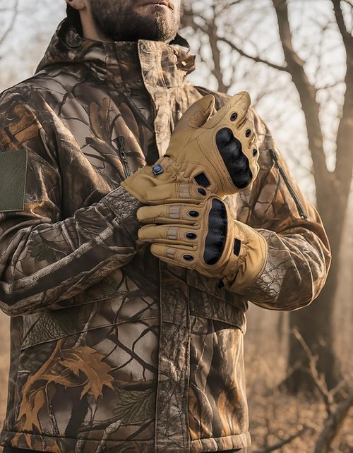 KEMIMOTO Tactical Gloves - Winter Warm Motorcycle Gloves with Touchscreen & Hard Shell Protection