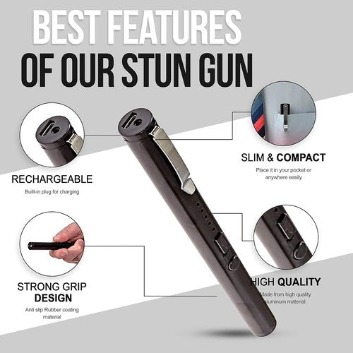 ADS-15SBP Pen Stun Gun | Rechargeable Self Defense Device for Women's Protection