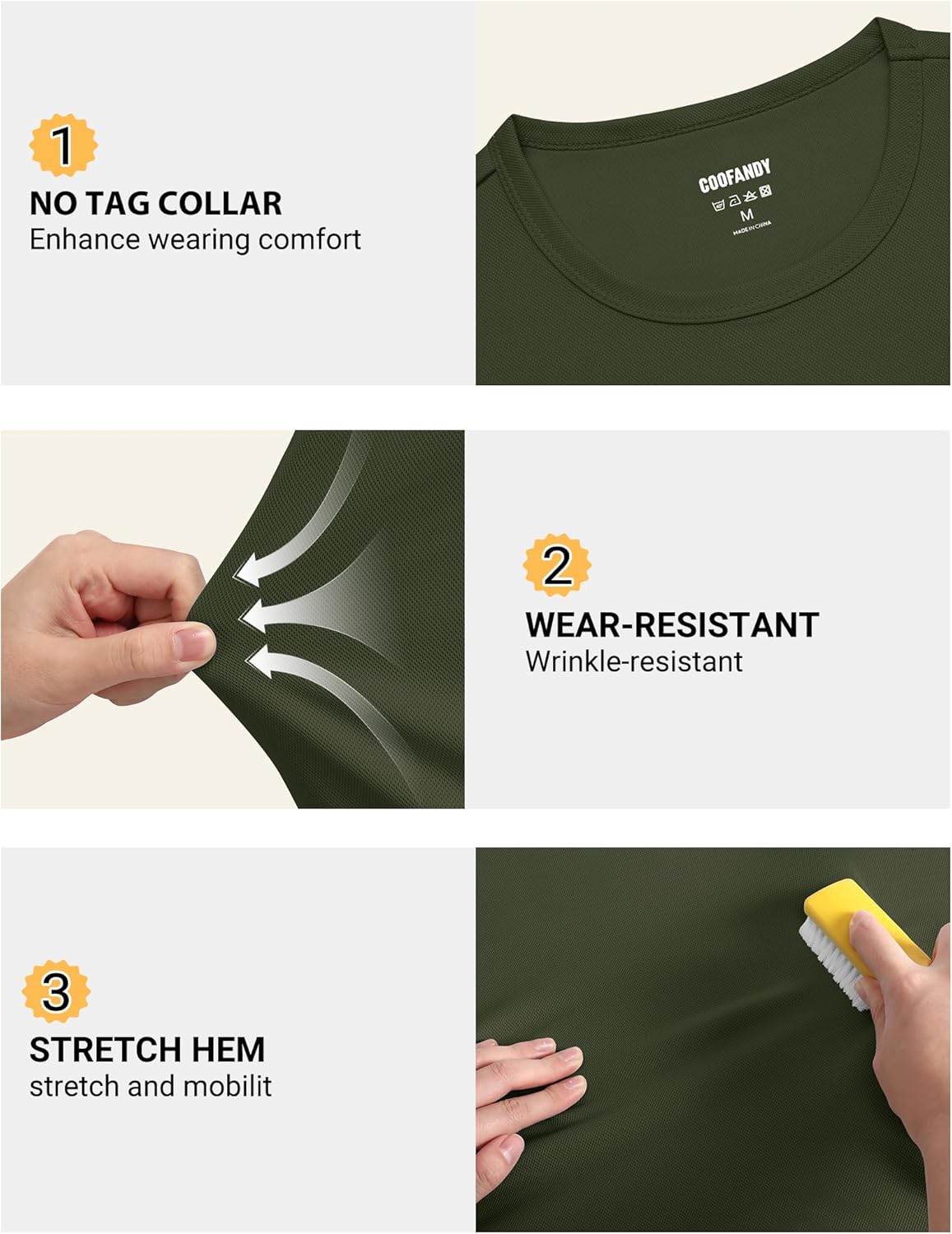 COOFANDY Men's Athletic T-Shirts - 3 Pack Quick Dry Moisture-Wicking Workout Shirts | Short Sleeve for Gym & Casual Wear