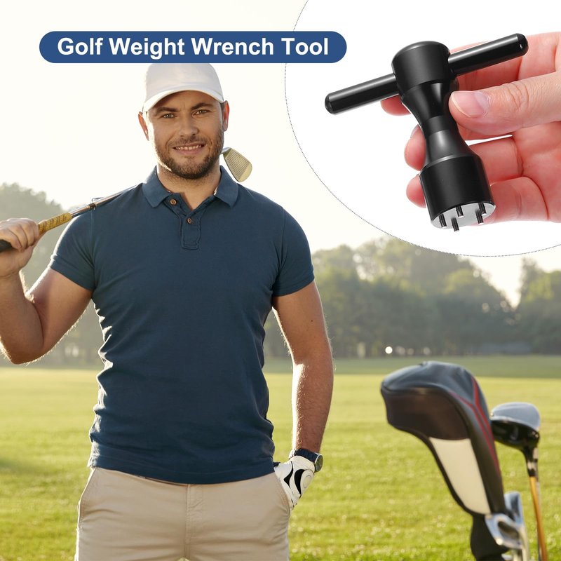 HARFINGTON Golf Weight Screw Wrench Tool Aluminum Alloy 5 Pin Hole Golf Club Putter Heads Wrench Replacement Putter Weight Wrench Tool for Studio Select Button Back Putter, Black