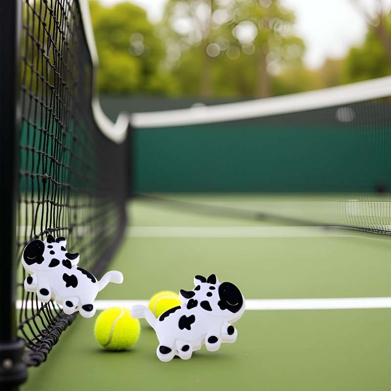 Rosojodg 2Pcs White and Black Tennis Racquet Shock Absorber Vibration Dampeners Tennis Vibration Dampeners